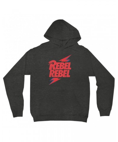 David Bowie Hoodie | Rebel Rebel Lightning Bolt Distressed Hoodie $17.98 Sweatshirts