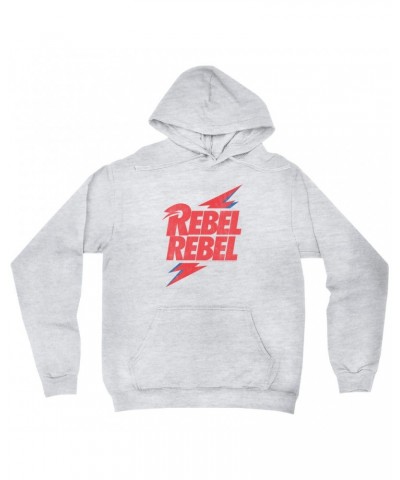 David Bowie Hoodie | Rebel Rebel Lightning Bolt Distressed Hoodie $17.98 Sweatshirts