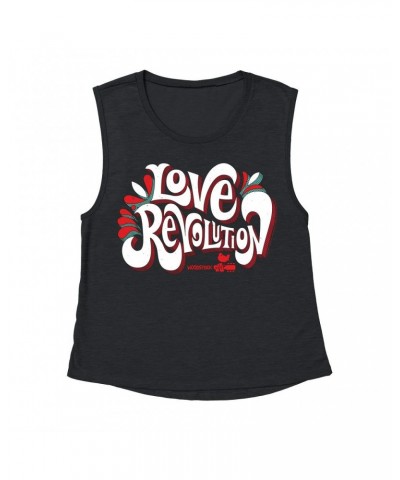 Woodstock Ladies' Muscle Tank Top | Love Revolution Design Shirt $14.50 Shirts